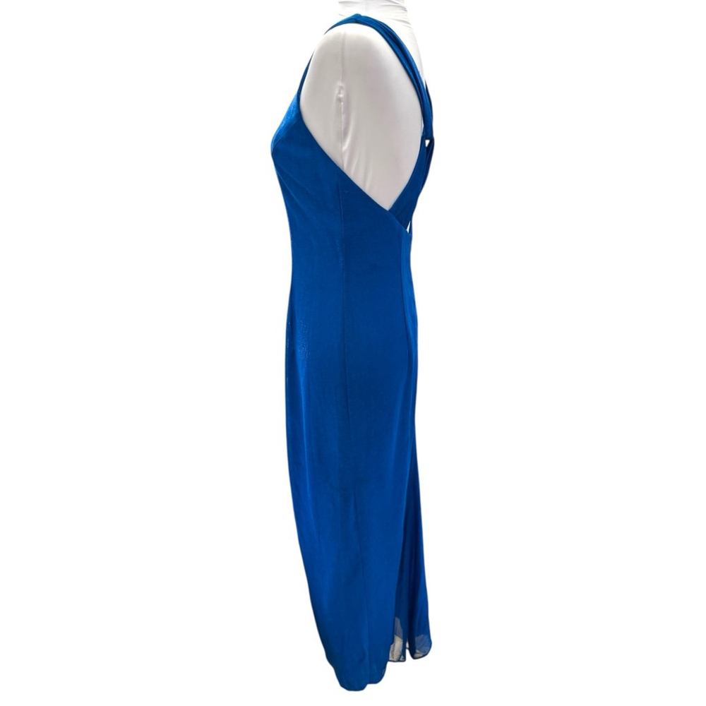 Jessica McClintock Gunne Sax Size 5/6 Royal Blue Cross-Back Formal Gown - Picture 5 of 8